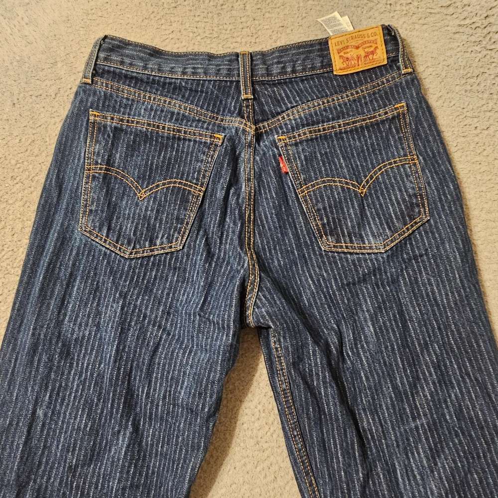 Levi's Women's Straight Leg Jeans - Dark Blue Pinstripe